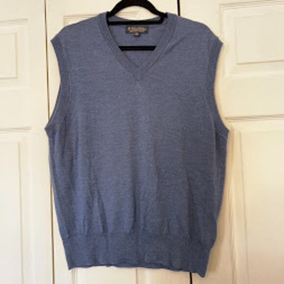 Brooks Brother's Merino Wool Sweater Vest Men's Size XL Navy Blue - Picture 1 of 9